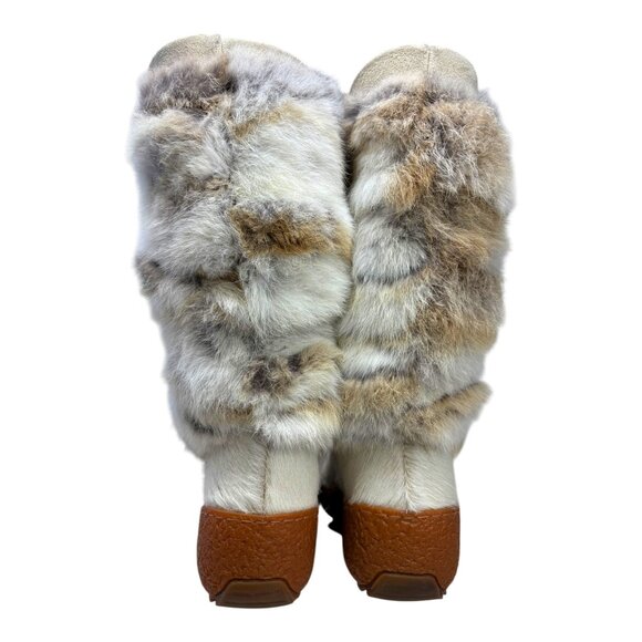 Oscar Sport Genuine Fur Cream Suede Apres‑Ski Mid Calf Boots - Picture 7 of 11